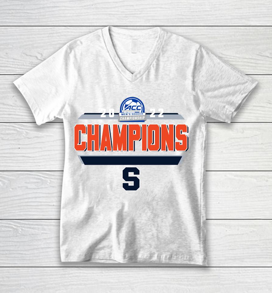 Syracuse Merch Syracuse Orange 2022 Men's Soccer Conference Tournament Champions Unisex V-Neck T-Shirt