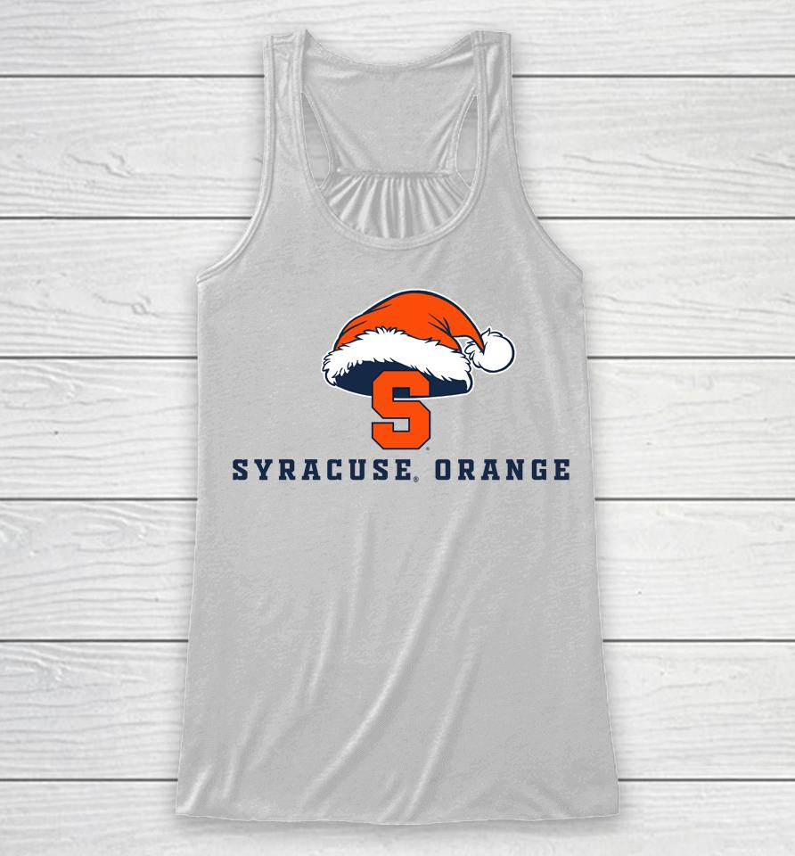 Syracuse Merch Syracuse Orange Logo With Santa Hat Racerback Tank