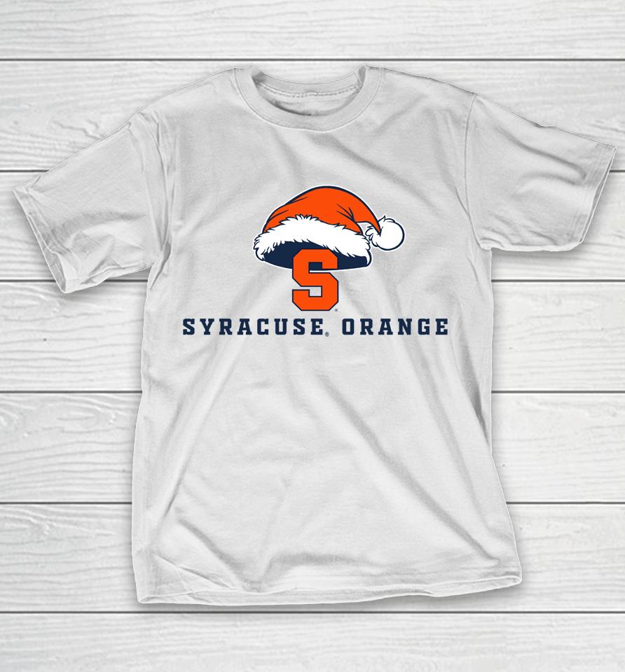 Syracuse Merch Syracuse Orange Logo With Santa Hat T-Shirt