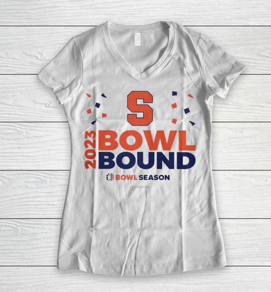 Syracuse Orange Football Bowl Bound 2023 Bowl Season Women V-Neck T-Shirt