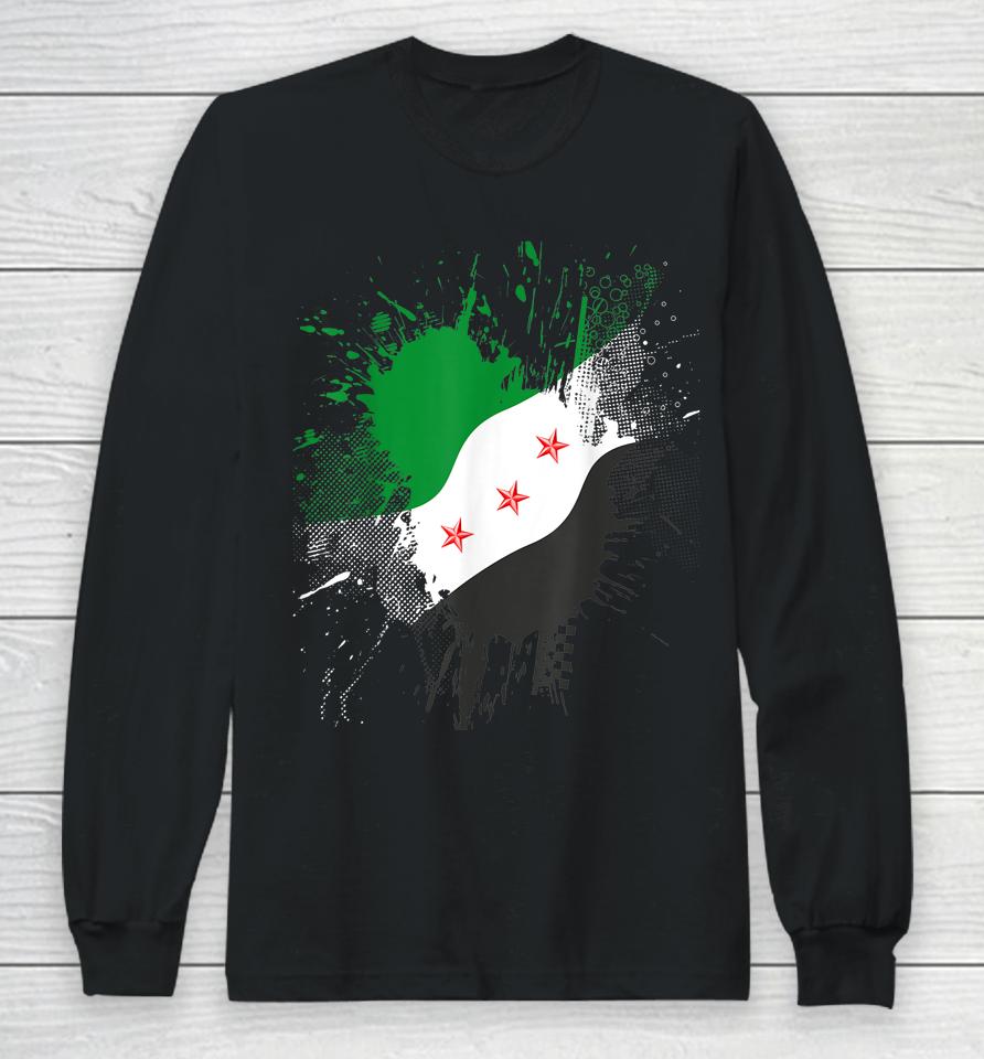 Syria Revolution Green Syrian Flag Free Syria Long Sleeve T-Shirt