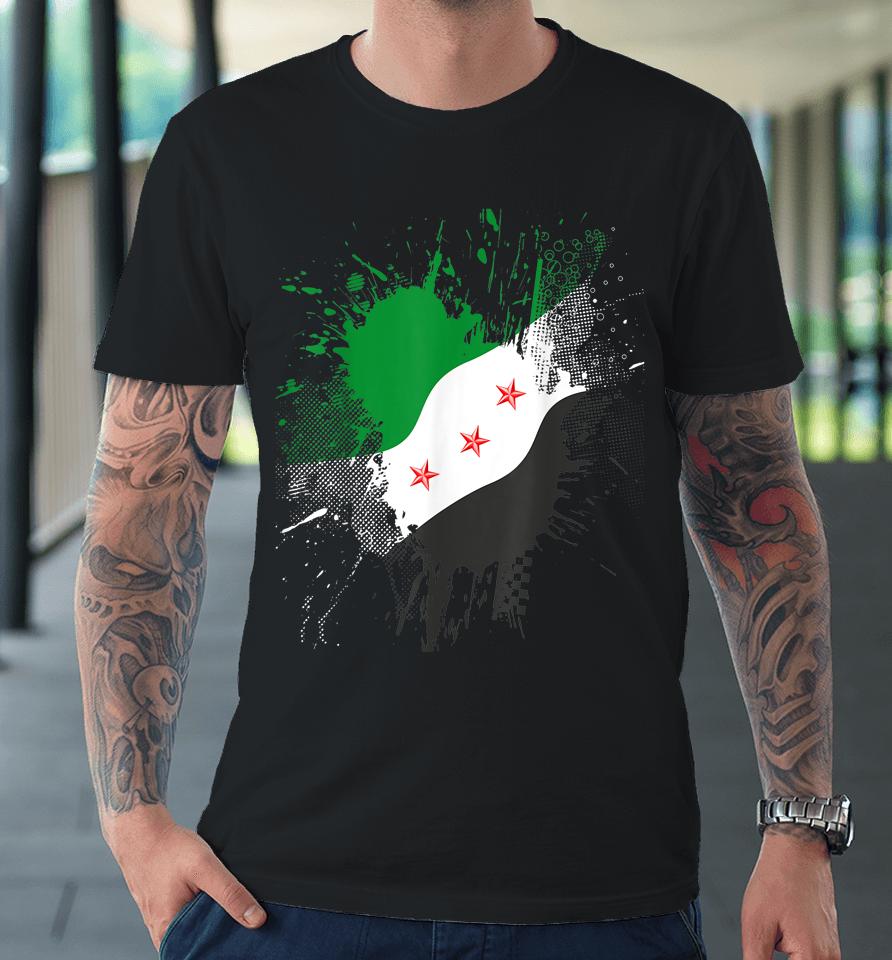 Syria Revolution Green Syrian Flag Free Syria Premium T-Shirt