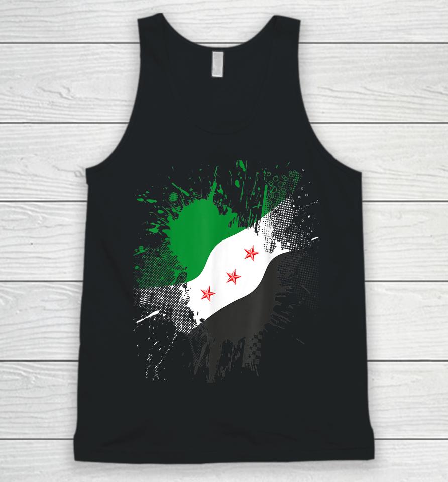 Syria Revolution Green Syrian Flag Free Syria Unisex Tank Top
