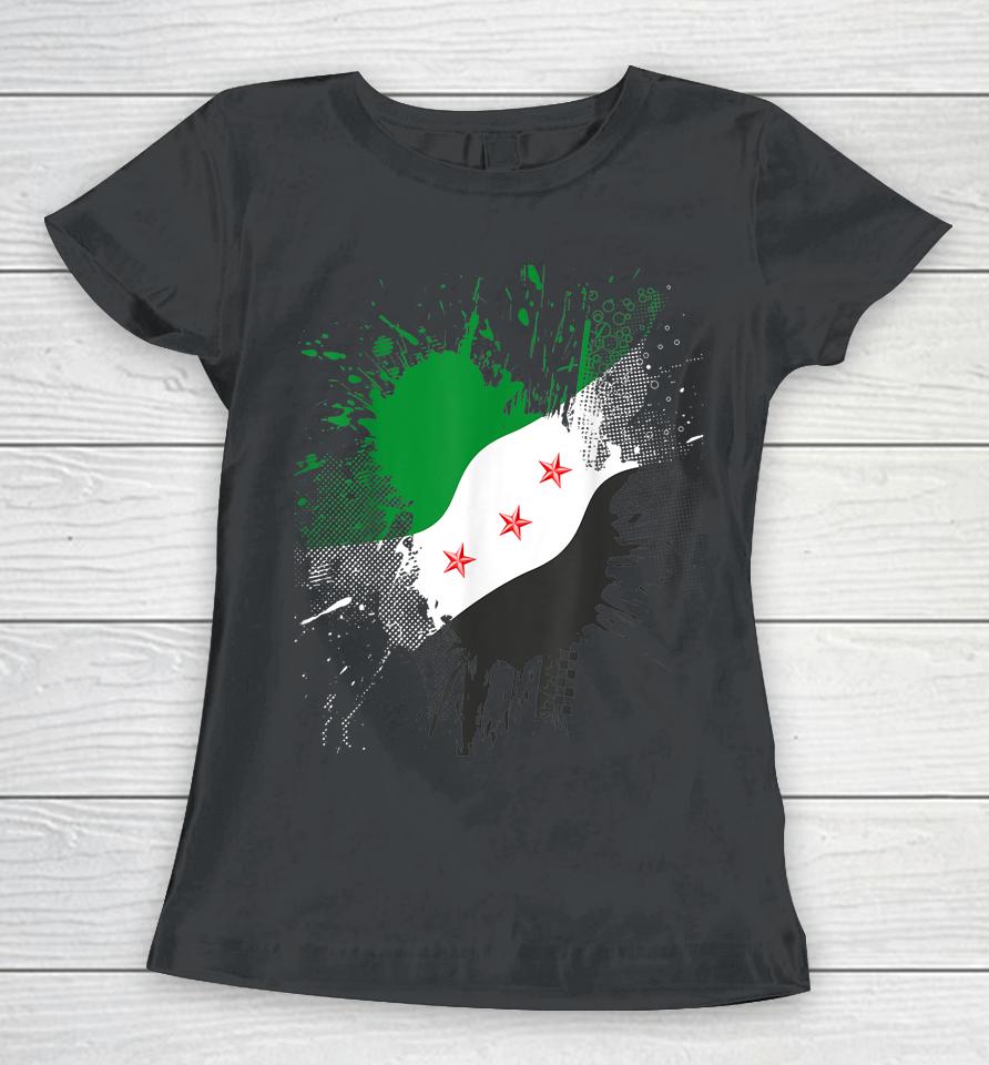 Syria Revolution Green Syrian Flag Free Syria Women T-Shirt