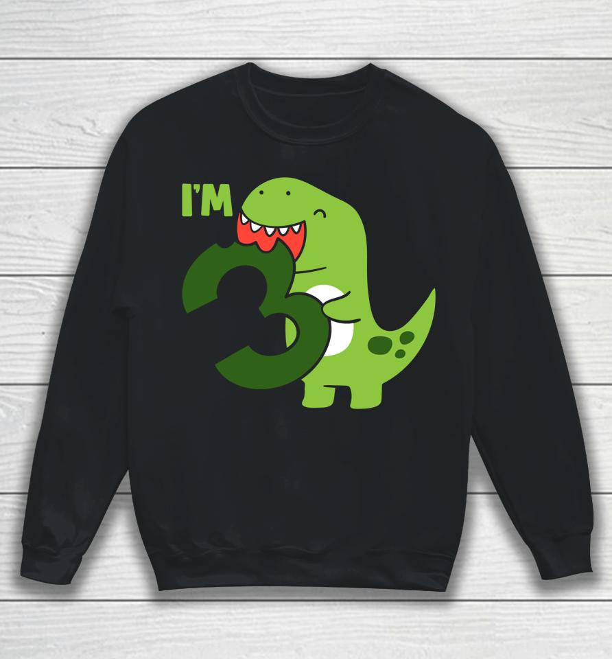 T-Rex 3Rd Birthday 3 Year Old Boy Sweatshirt