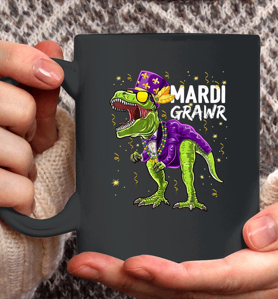 T-Rex Dinosaur Mardi Grawr Coffee Mug