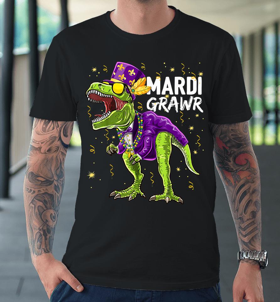 T-Rex Dinosaur Mardi Grawr Premium T-Shirt