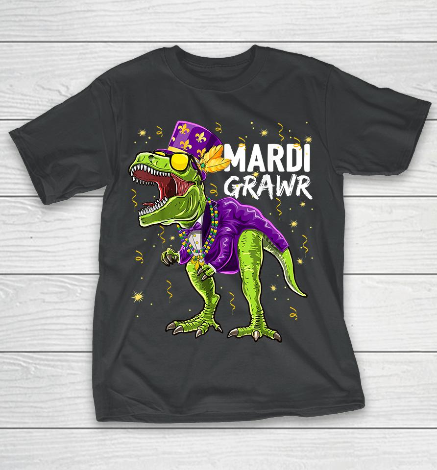 T-Rex Dinosaur Mardi Grawr T-Shirt