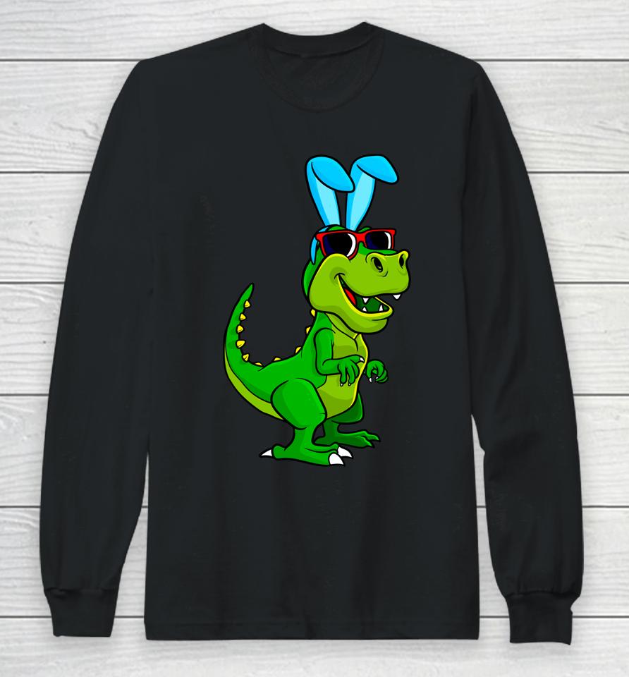 T Rex Easter Bunny Dinosaur Lover Boys Girls Kids Easter Long Sleeve T-Shirt