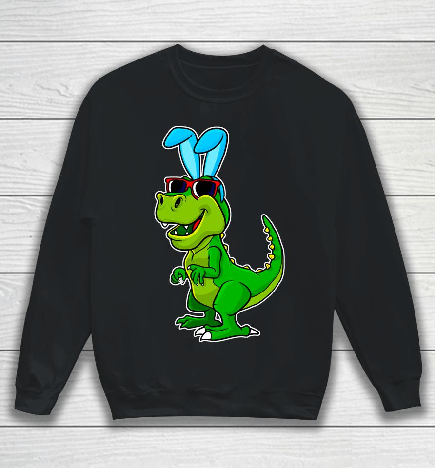 T Rex Easter Bunny Funny Dinosaur Boys Basket Stuffers Kids Sweatshirt