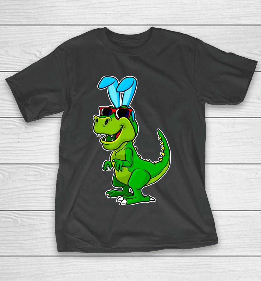 T Rex Easter Bunny Funny Dinosaur Boys Basket Stuffers Kids T-Shirt
