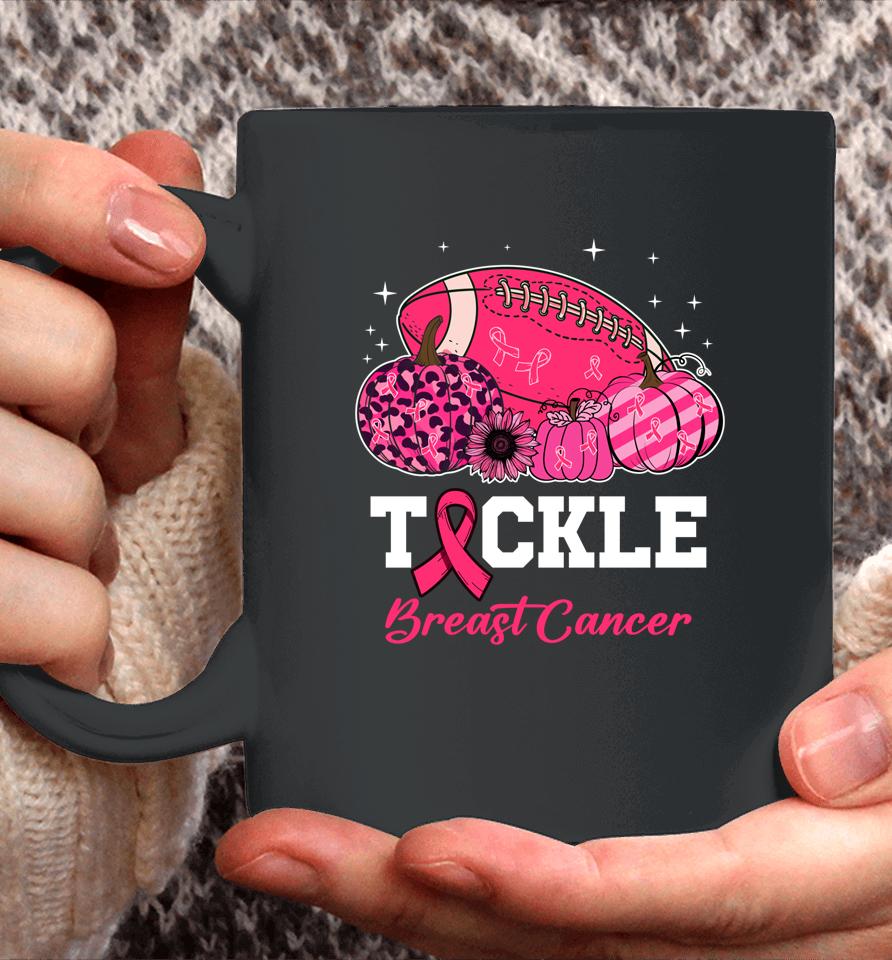 Tackle Breast Cancer Awareness Football Pink Ribbon Pumpkin Coffee Mug