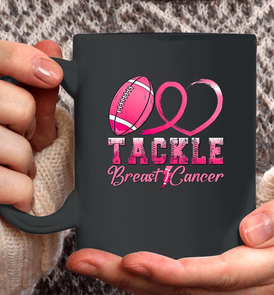Tackle Breast Cancer Awareness Football Pink Ribbon Coffee Mug