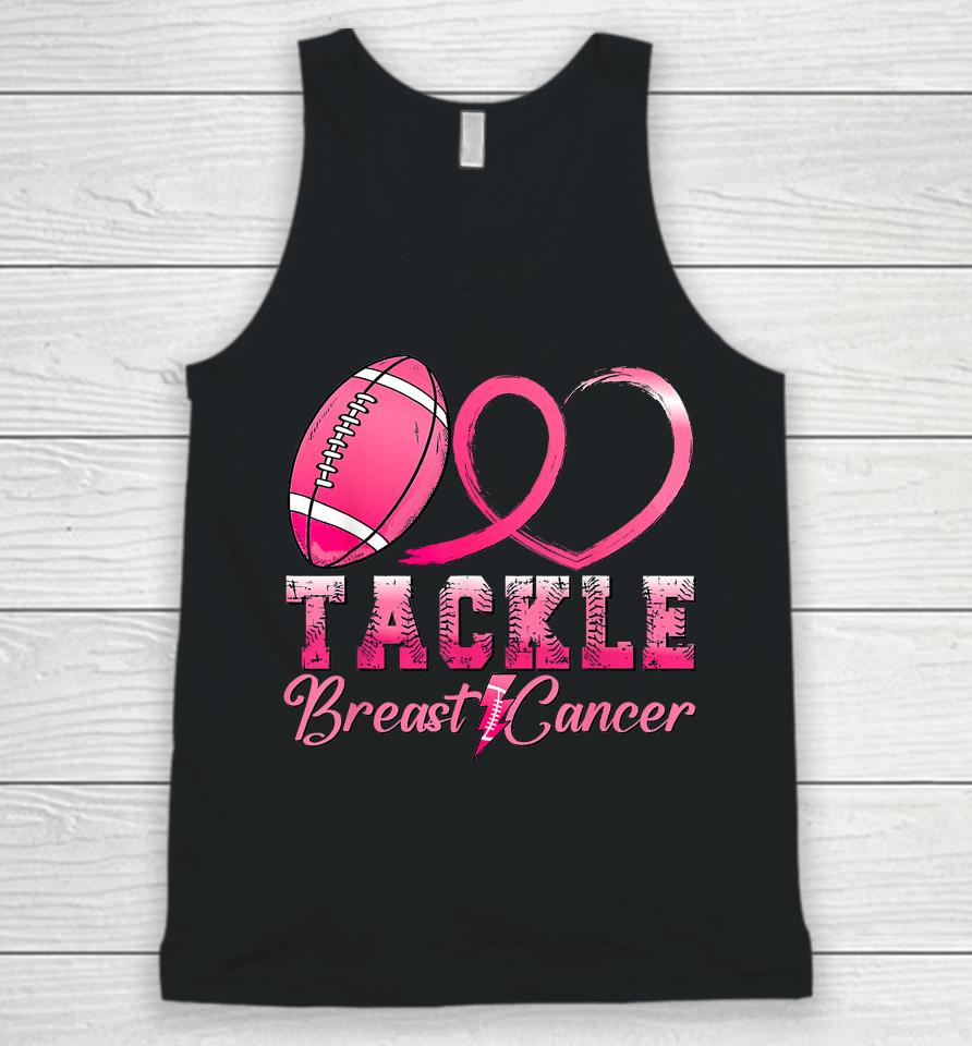 Tackle Breast Cancer Awareness Football Pink Ribbon Unisex Tank Top