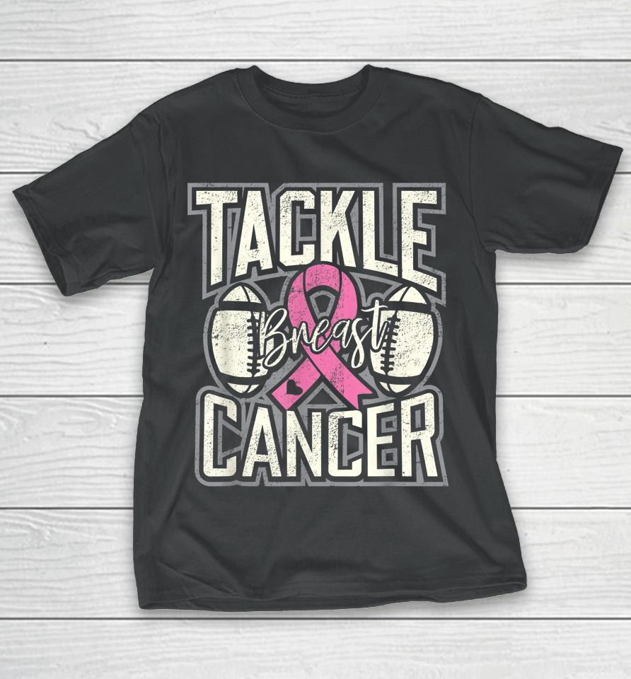Tackle Breast Cancer Awareness Football T-Shirt