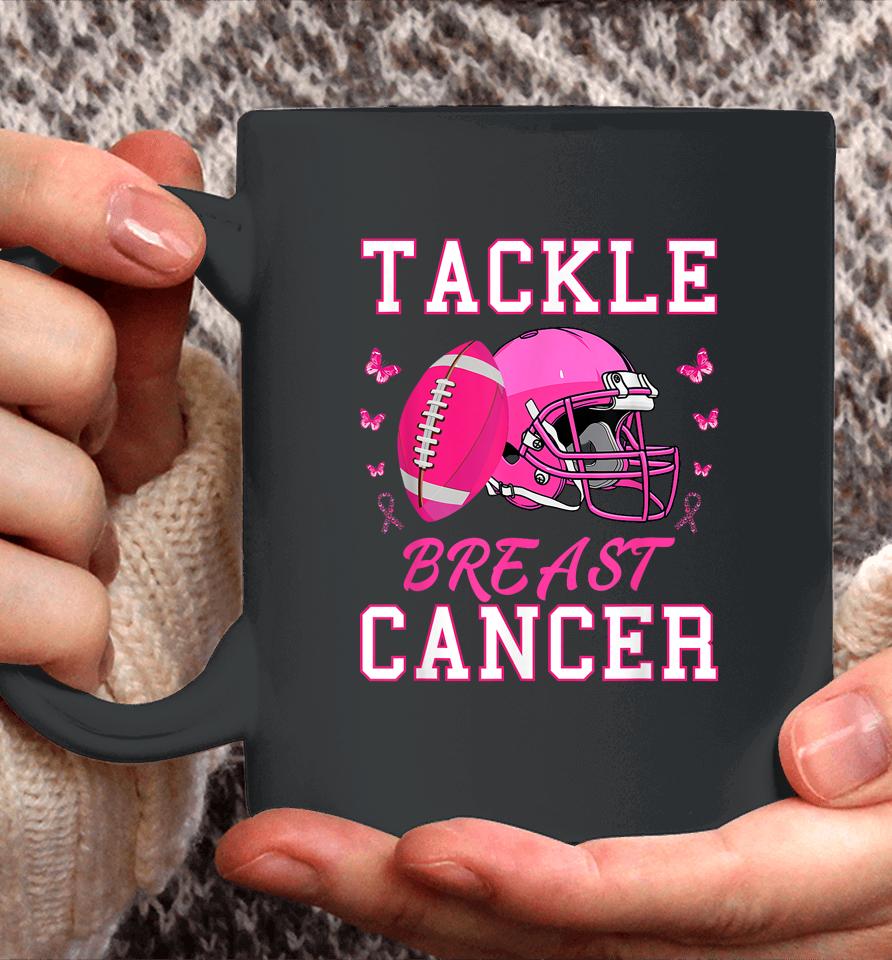Tackle Breast Cancer Awareness Pink Ribbon Football Coffee Mug