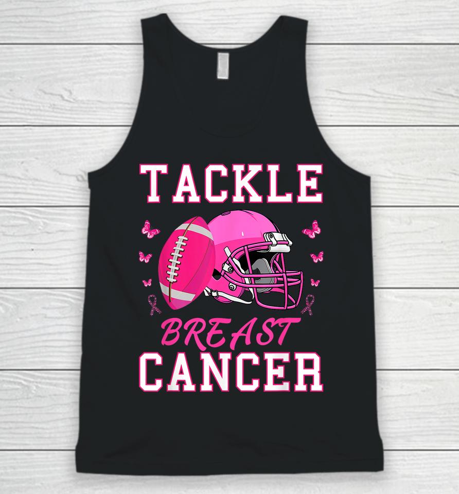 Tackle Breast Cancer Awareness Pink Ribbon Football Unisex Tank Top