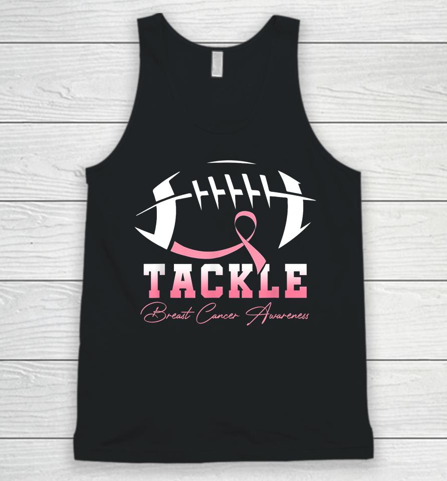 Tackle Breast Cancer Awareness Pink Ribbon Football Unisex Tank Top