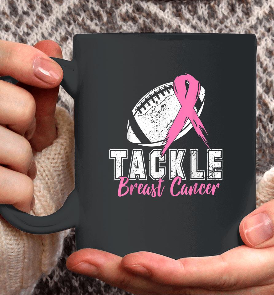 Tackle Football Pink Ribbon Breast Cancer Awareness Coffee Mug