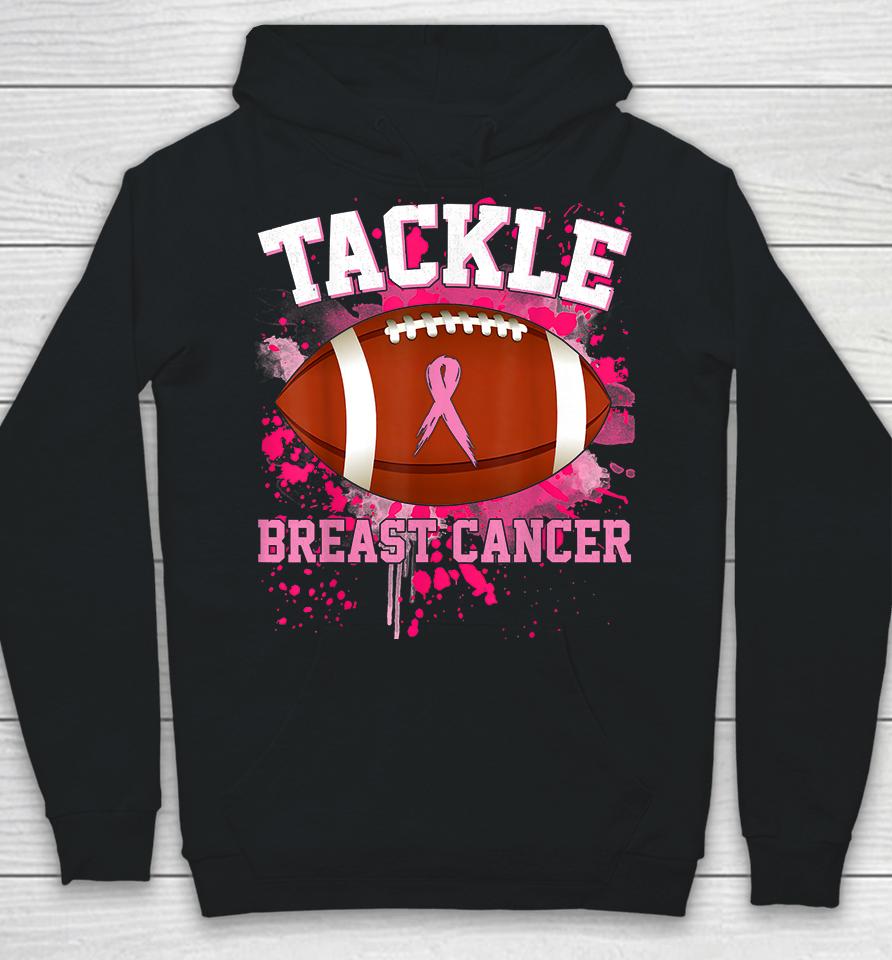 Tackle Football Pink Ribbon Breast Cancer Awareness Hoodie