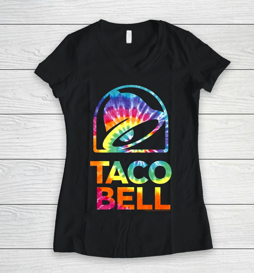 Taco Bell Tie Dye Women V-Neck T-Shirt