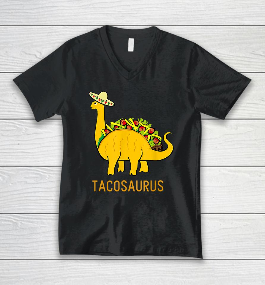 Taco Dinosaur Tacosaurus Unisex V-Neck T-Shirt