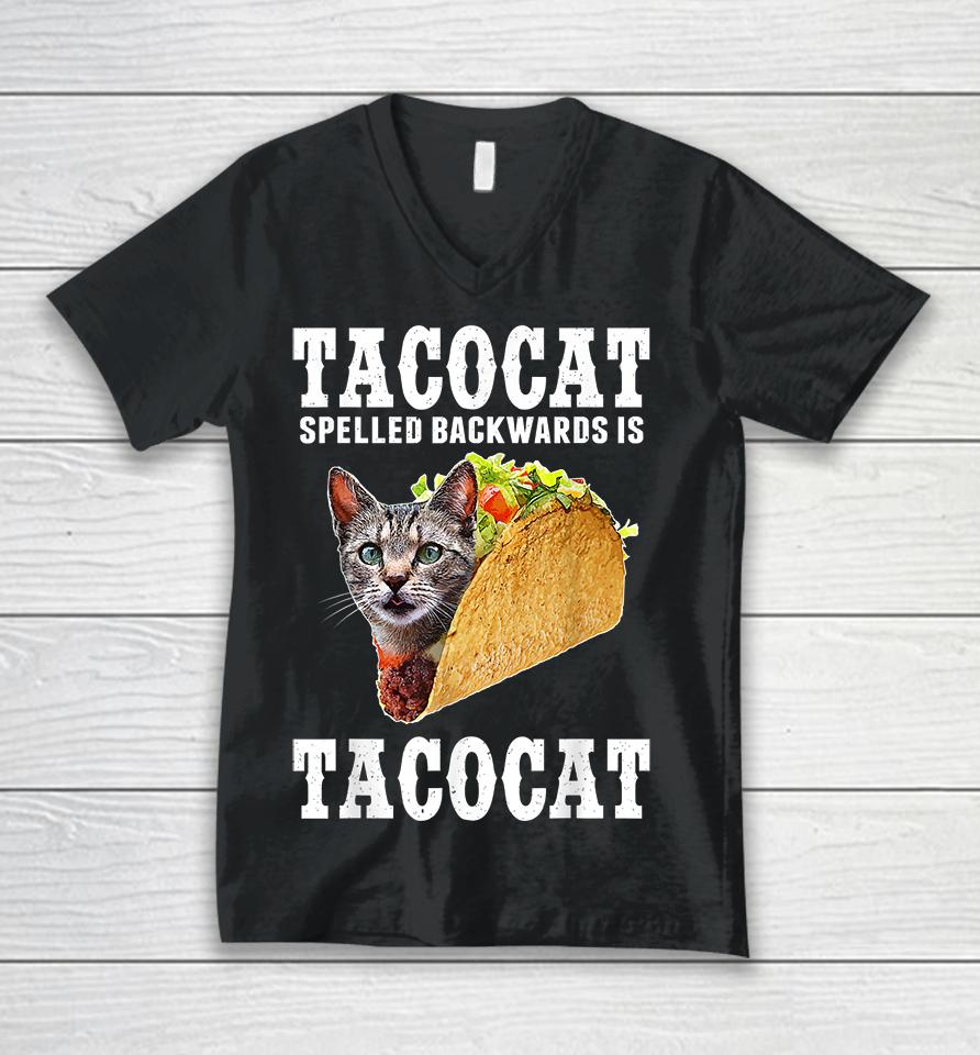 Tacocat Spelled Backwards Is Tacocat Unisex V-Neck T-Shirt