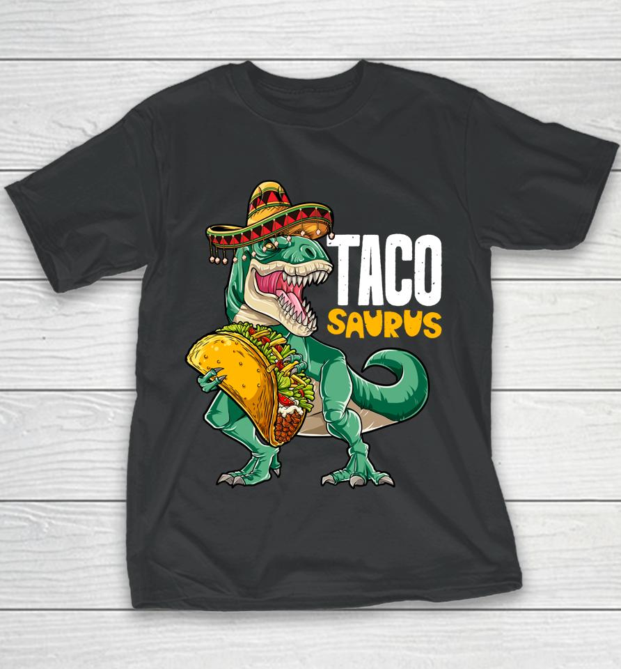 Tacosaurus Dinosaur T Rex Kids Boys Cinco De Mayo Youth T-Shirt