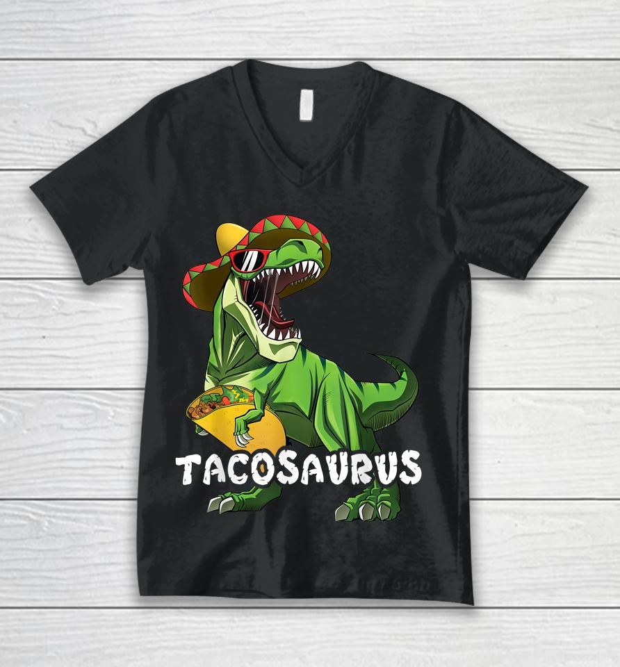 Tacosaurus T Rex Taco Boys Cinco De Mayo Unisex V-Neck T-Shirt