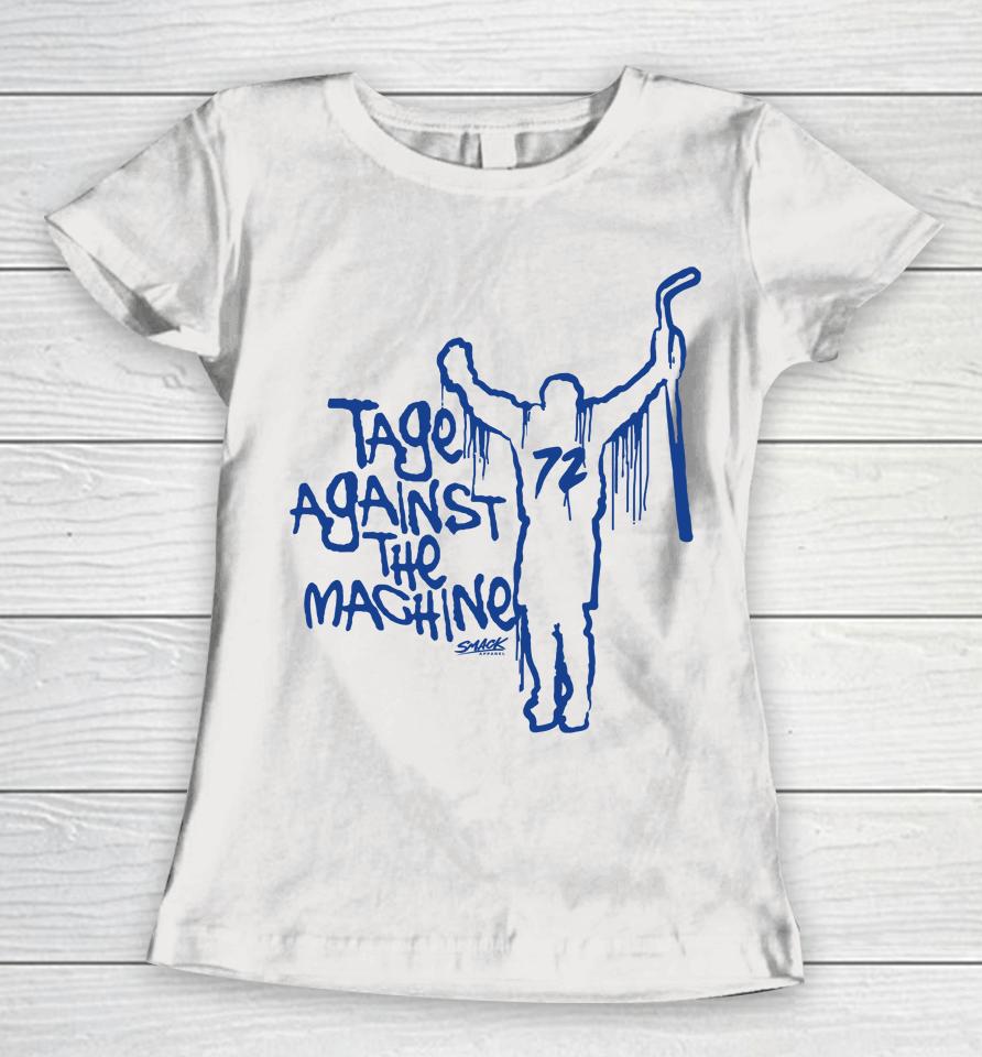 Tage Against The Machine For Buffalo Hockey Fan Women T-Shirt