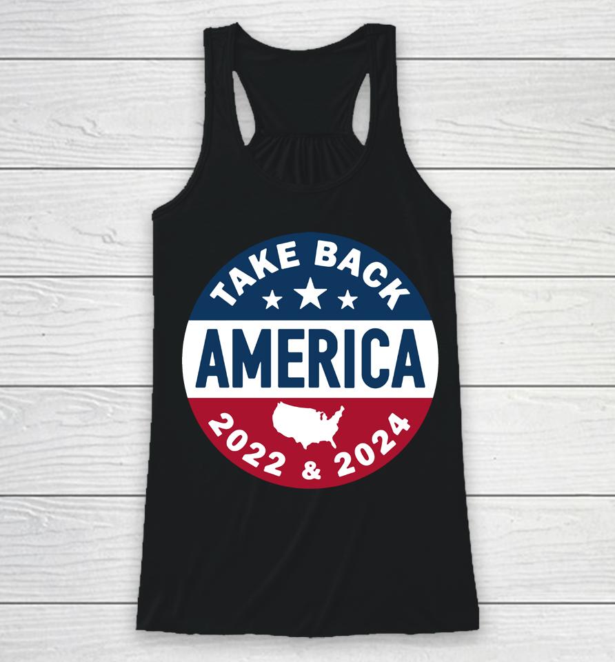 Take America Back Campaign Button Racerback Tank