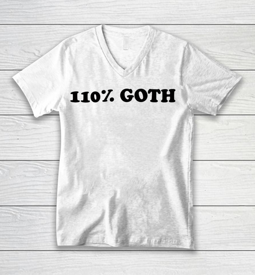 Taliesin Jaffe Wearing 110% Goth Unisex V-Neck T-Shirt