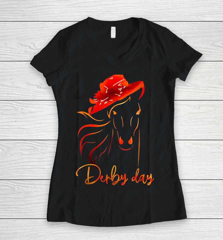 Talk Derby To Me Horse Racing Cool Hat 2023 Kentucky Ky Women V-Neck T-Shirt