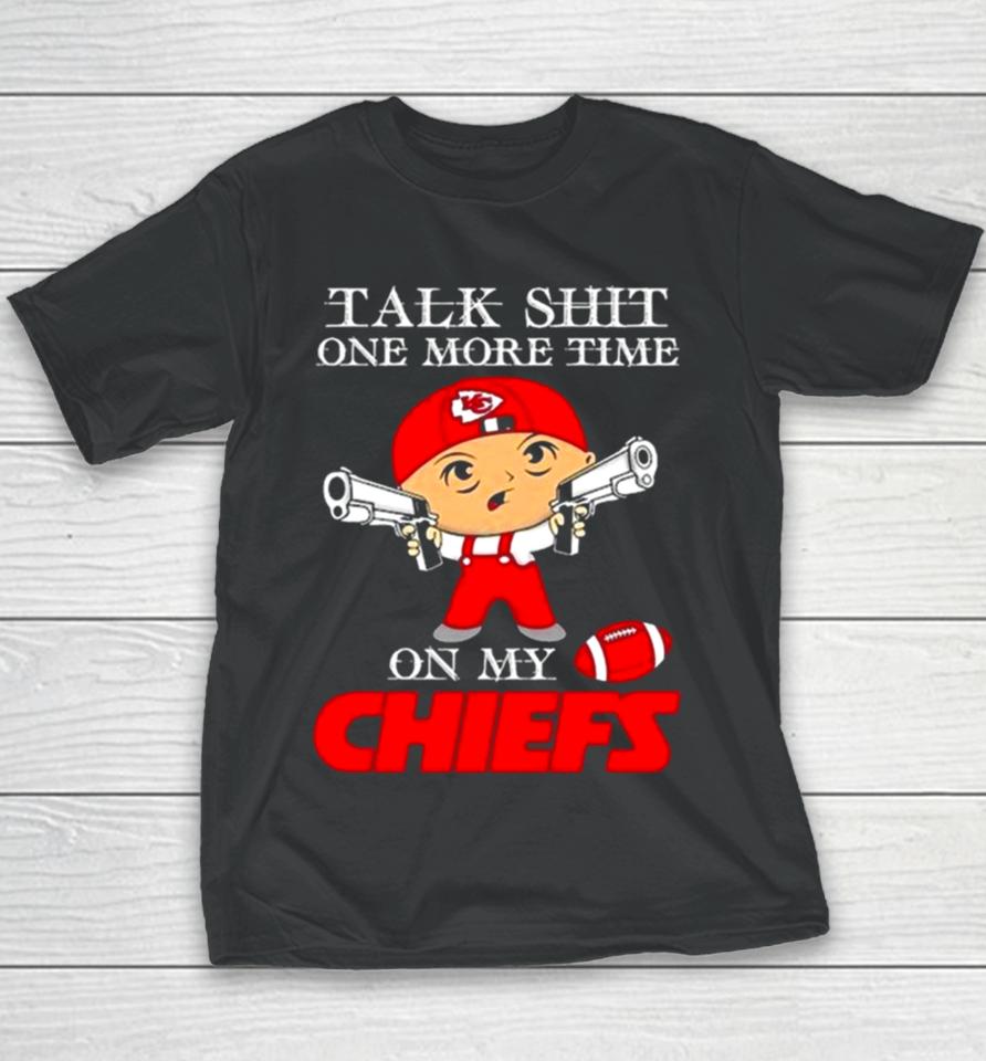 Talk Shit One More Time On My Kansas City Chiefs Nfl Super Bowl 2024 Youth T-Shirt