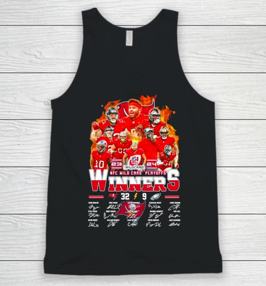 Tampa Bay Buccaneers 32 9 Eagles 2023 2024 Wild Card Nfl Playoff Winners Signatures Unisex Tank Top