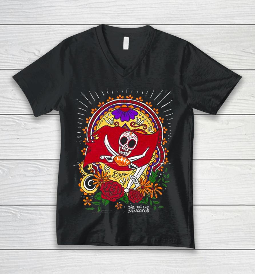 Tampa Bay Buccaneers Dia De Los Muertos Por La Cultura 2023 Unisex V-Neck T-Shirt