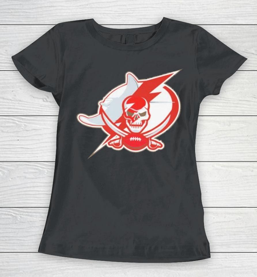 Tampa Bay Buccaneers Lightning Rays Mash Up Logo 2023 Women T-Shirt