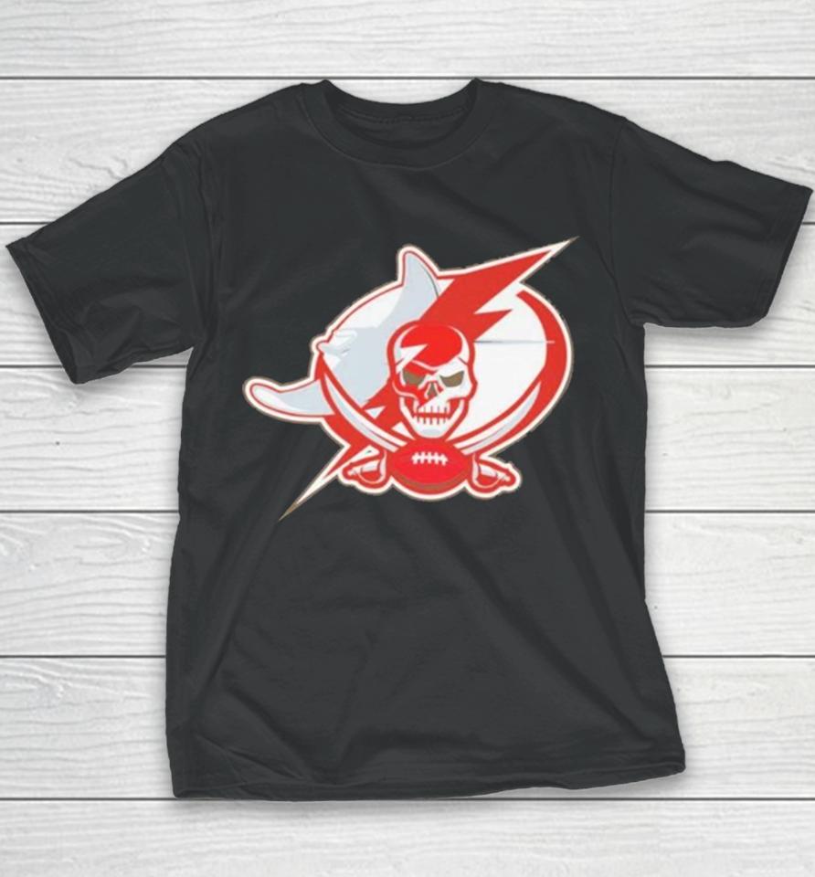 Tampa Bay Buccaneers Lightning Rays Mash Up Logo 2023 Youth T-Shirt