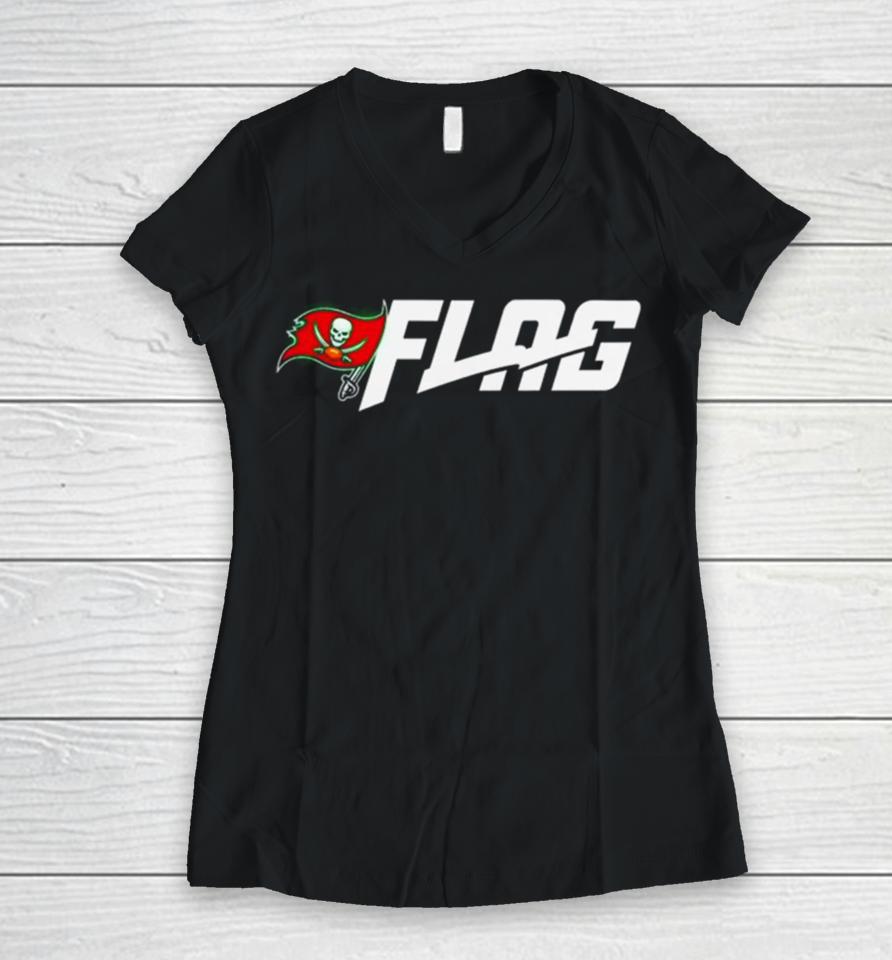Tampa Bay Buccaneers Nfl Flag Women V-Neck T-Shirt