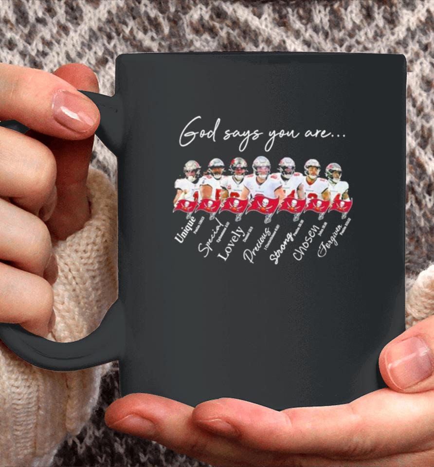 Tampa Bay Buccaneers Nfl God Says You Are Unique Special Lovely Precious Strong Chosen Forgiven Coffee Mug
