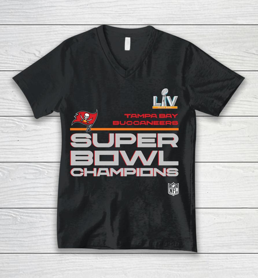 Tampa Bay Buccaneers Nfl Super Bowl Lv Champions Locker Room Unisex V-Neck T-Shirt