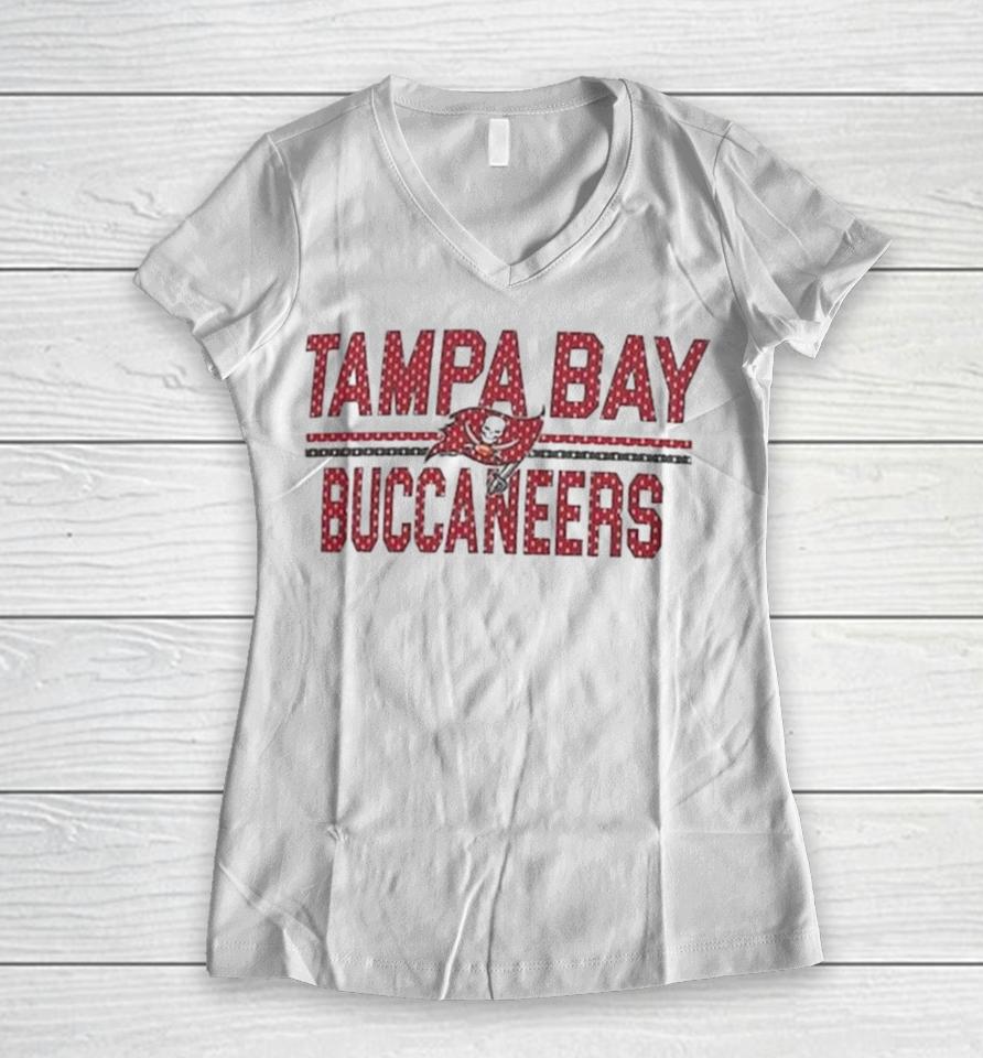 Tampa Bay Buccaneers Starter Mesh Team Graphic 2024 Women V-Neck T-Shirt
