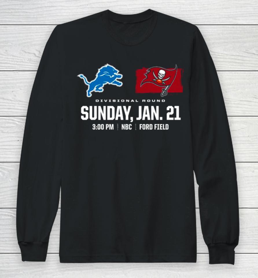 Tampa Bay Buccaneers Vs Detroit Lions 2023 Divisional Nfl Playoffs Long Sleeve T-Shirt