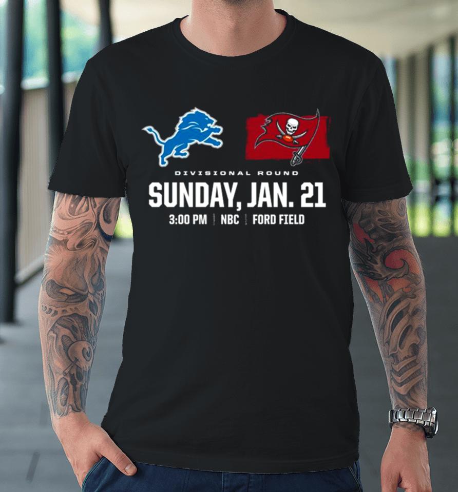 Tampa Bay Buccaneers Vs Detroit Lions 2023 Divisional Nfl Playoffs Premium T-Shirt