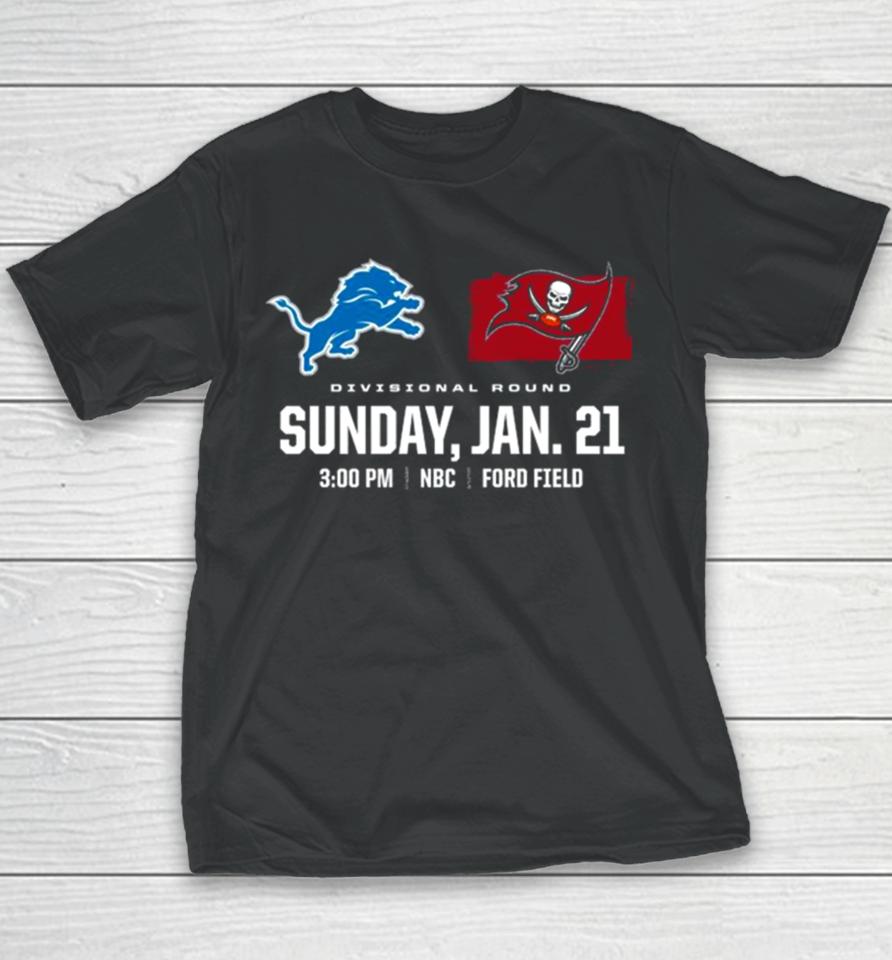 Tampa Bay Buccaneers Vs Detroit Lions 2023 Divisional Nfl Playoffs Youth T-Shirt