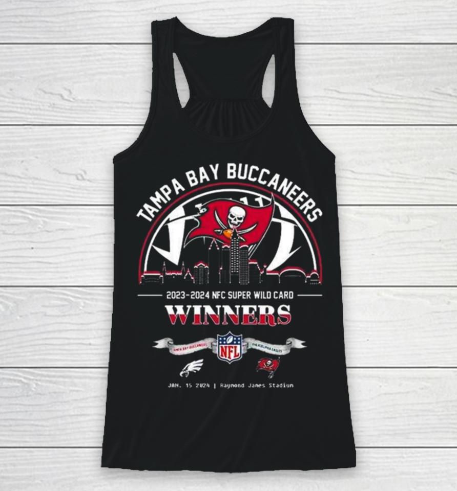 Tampa Bay Buccaneers Winners Season 2023 2024 Nfc Super Wild Card Nfl Divisional Skyline January 15 2024 Raymond James Stadium Racerback Tank