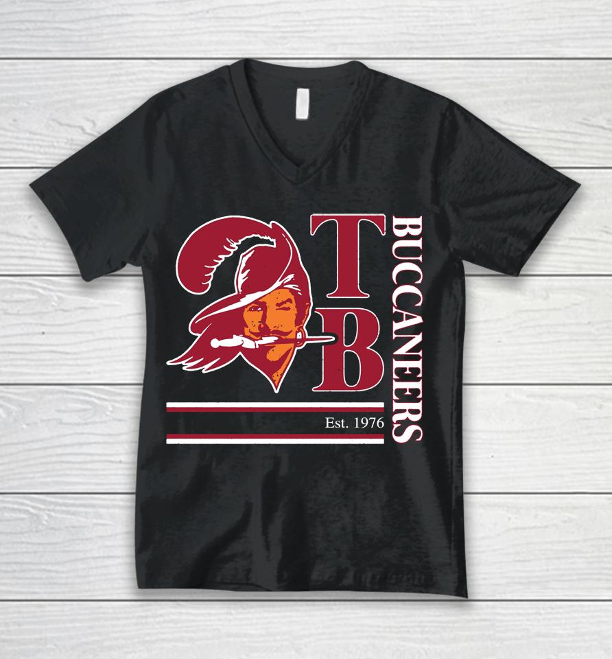 Tampa Bay Buccaneers Wordmark Logo Unisex V-Neck T-Shirt