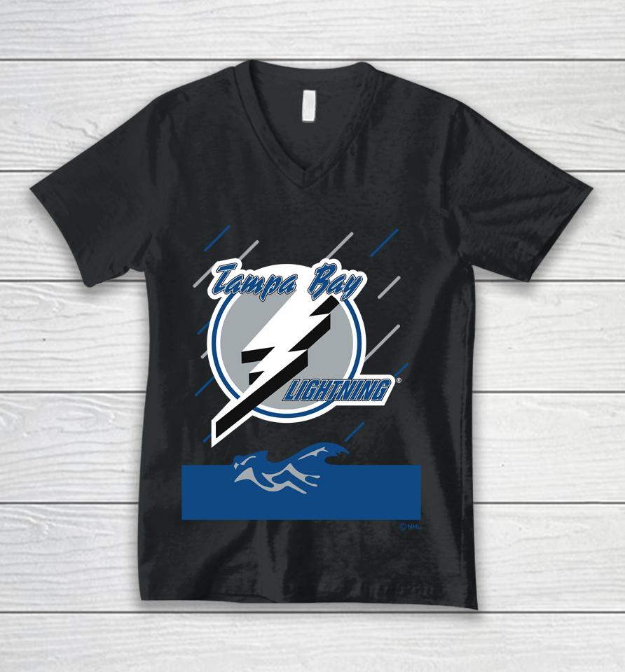 Tampa Bay Lightning Fanatics Branded Black Team Jersey Inspired Unisex V-Neck T-Shirt
