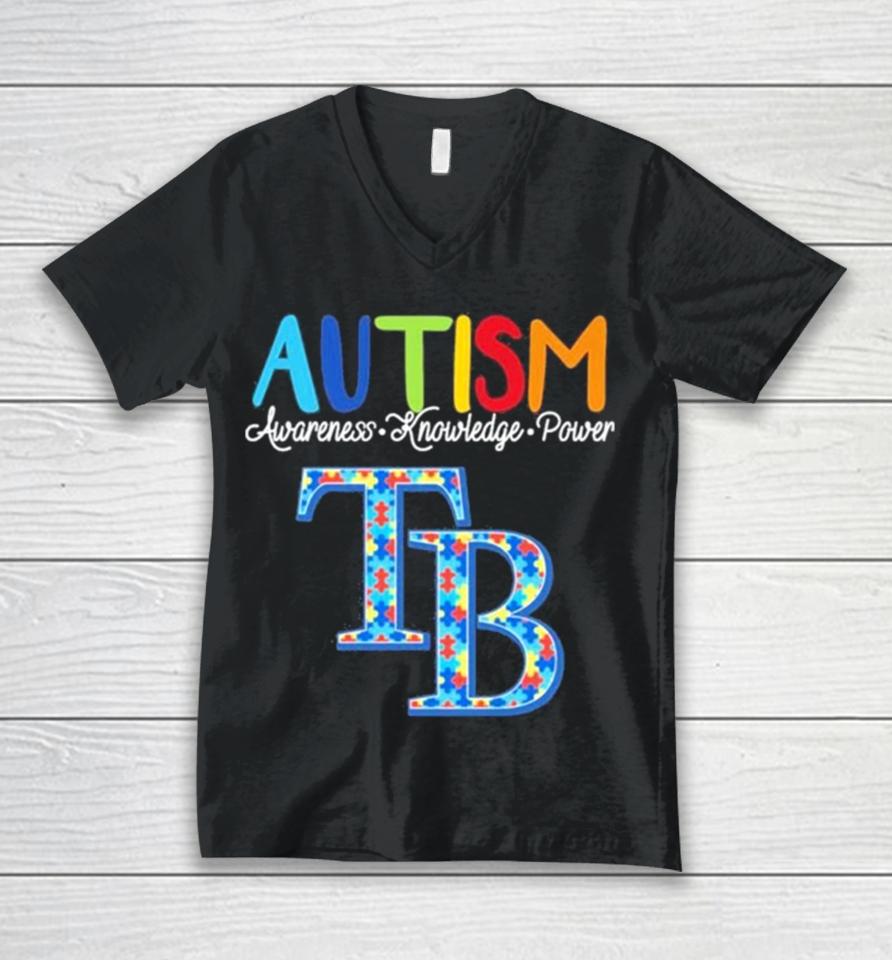 Tampa Bay Rays Autism Awareness Knowledge Power Unisex V-Neck T-Shirt