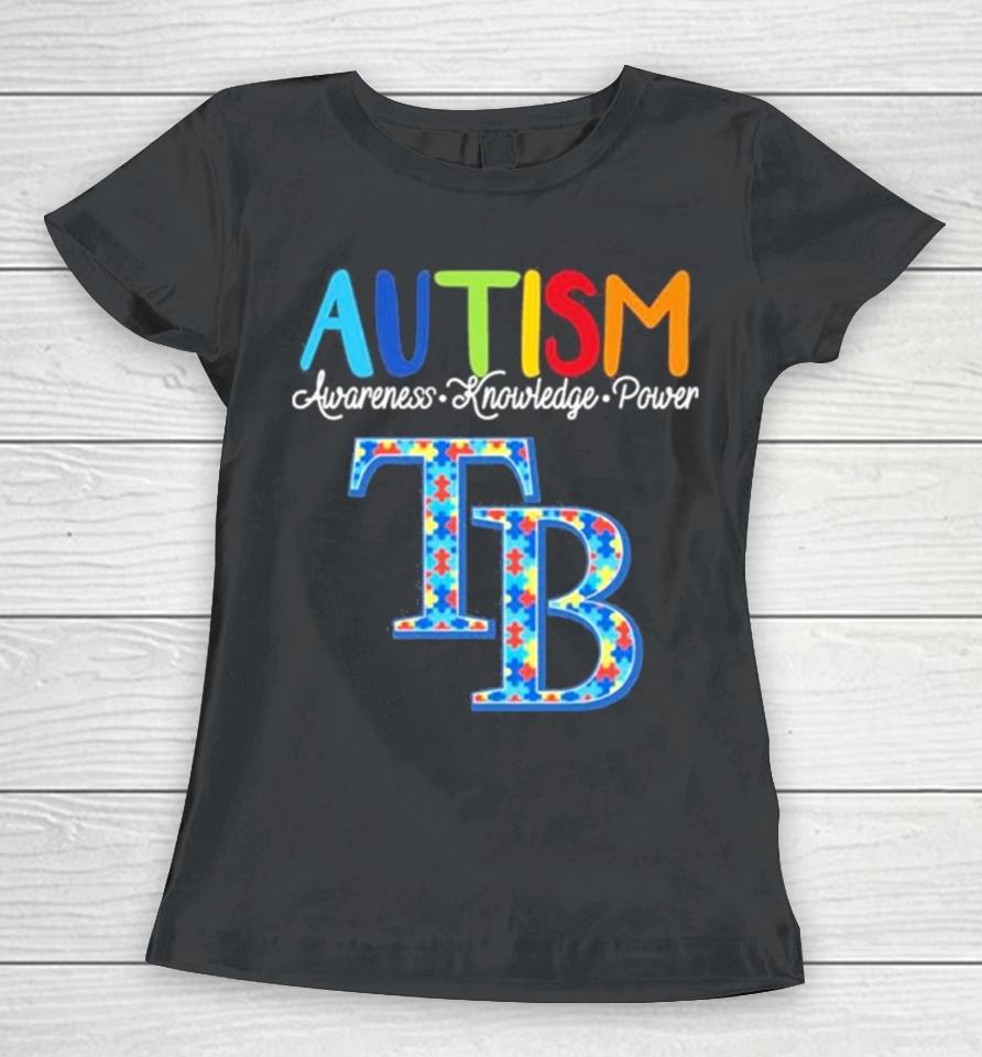 Tampa Bay Rays Autism Awareness Knowledge Power Women T-Shirt